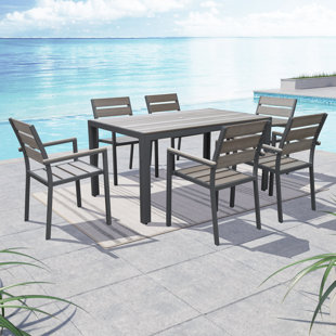 Allen Roth 7 Piece Outdoor Dining Set Wayfair